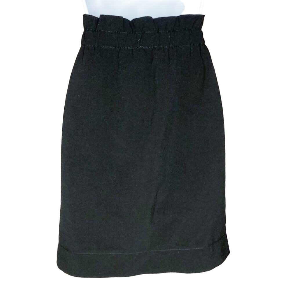 Max Studio Front Tie Drawstring Black Skirt With Big Pockets Lined Size 8 NWT - Picture 4 of 16